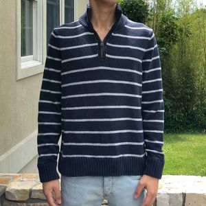 Striped Half-Zip Sweater